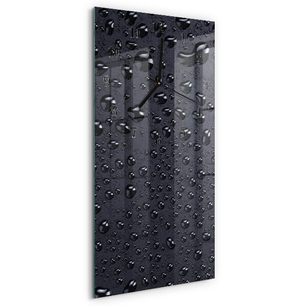 Glass wall clock vertical Drops