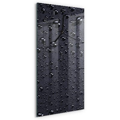Glass wall clock vertical Drops
