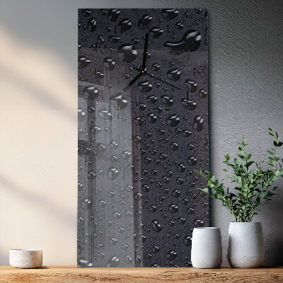 Glass wall clock vertical Drops