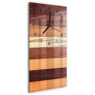 Glass wall clock vertical Stripes