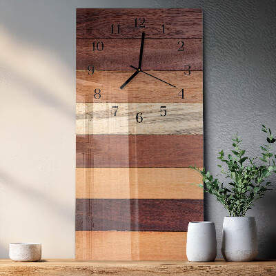 Glass wall clock vertical Stripes