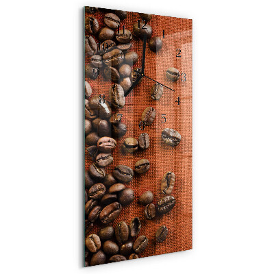 Glass clock vertical Coffee beans