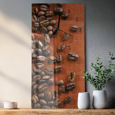 Glass clock vertical Coffee beans