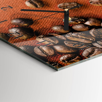 Glass clock vertical Coffee beans