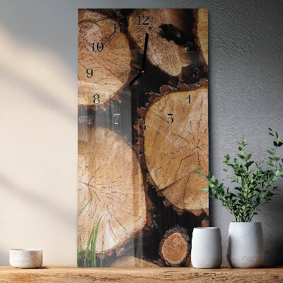Vertical wall clock Wood grain