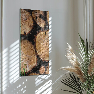 Vertical wall clock Wood grain