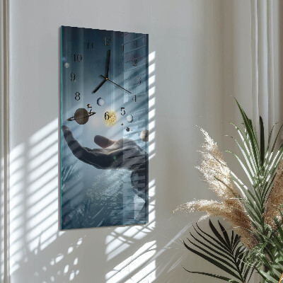 Vertical wall clock The Hand of the Planet