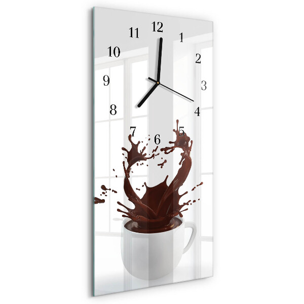 Glass clock vertical Coffee