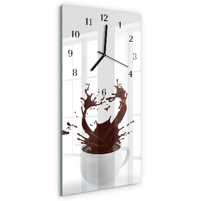 Glass clock vertical Coffee
