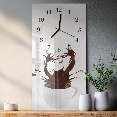 Glass clock vertical Coffee