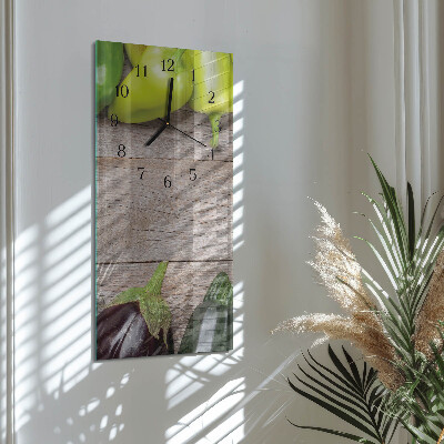 Vertical rectangular wall clock Vegetable table