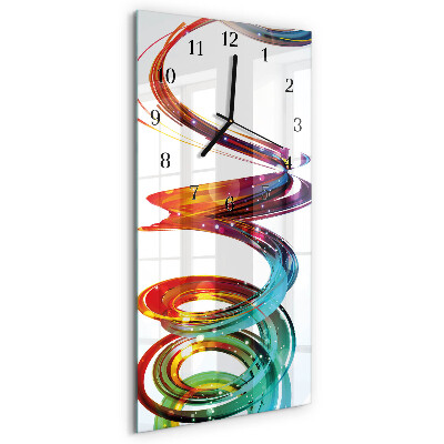 Glass wall clock vertical Spiral