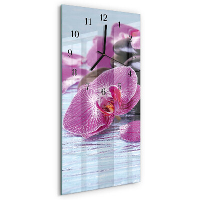 Glass wall clock vertical An idea for orchids