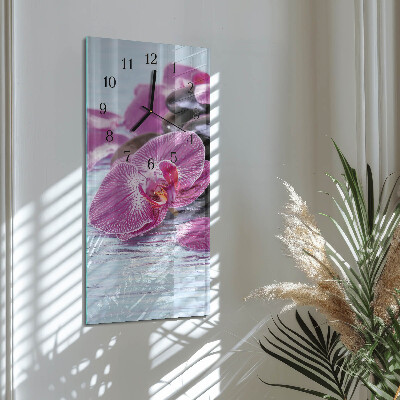 Glass wall clock vertical An idea for orchids