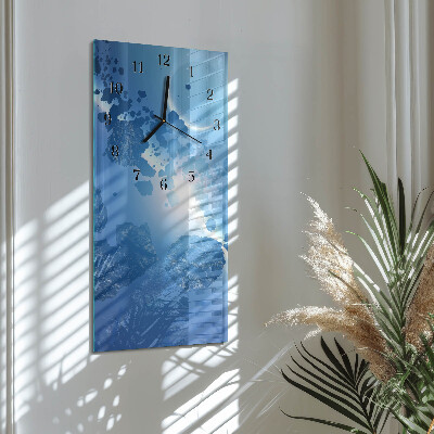 Glass wall clock vertical Heavenly stones
