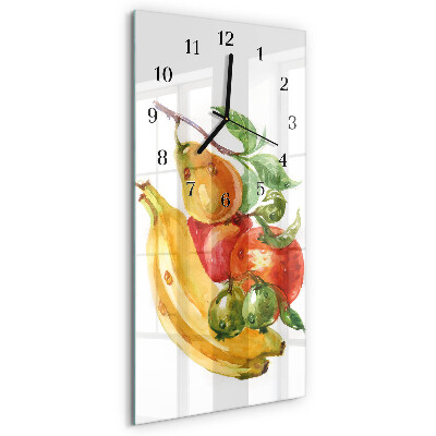 Glass clock vertical Fruit