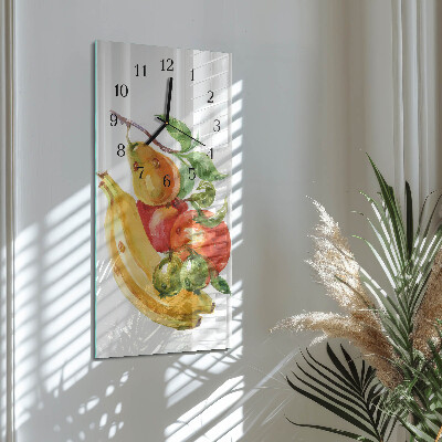 Glass clock vertical Fruit