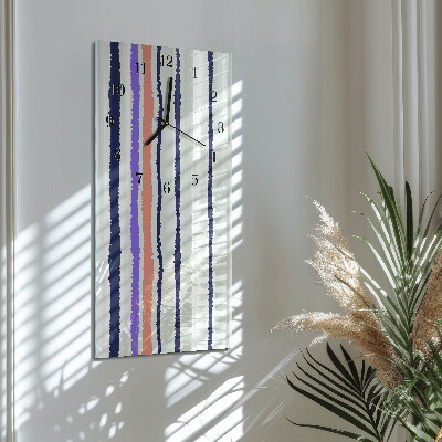 Glass clock vertical Stripes