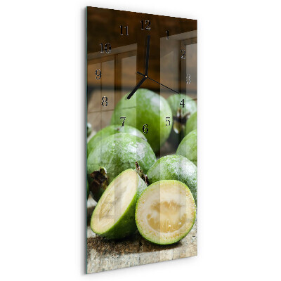 Glass wall clock vertical Pomegranates