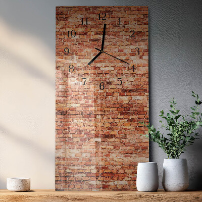 Vertical rectangular wall clock Brick wall