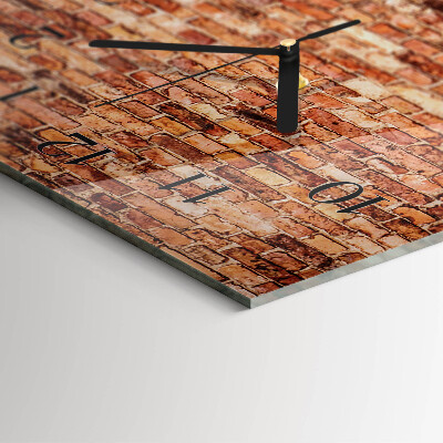 Vertical rectangular wall clock Brick wall