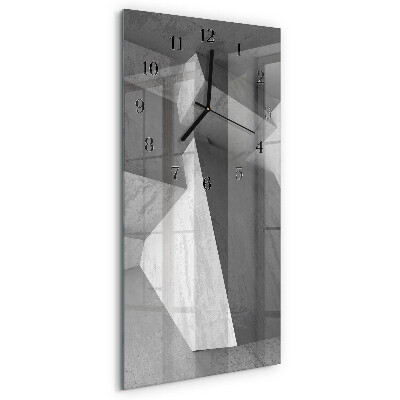 Glass wall clock vertical Marble