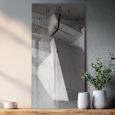 Glass wall clock vertical Marble