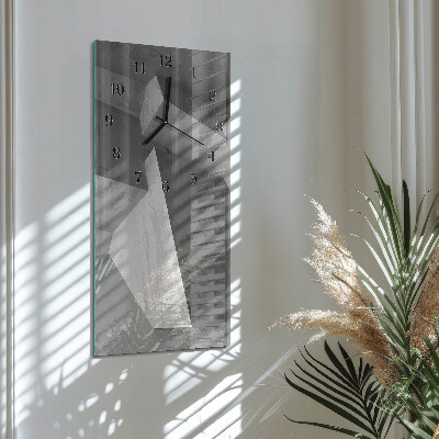 Glass wall clock vertical Marble