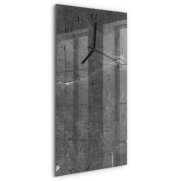 Glass wall clock vertical Stone wall