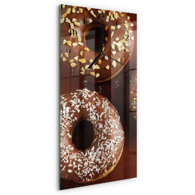 Glass clock vertical Donuts