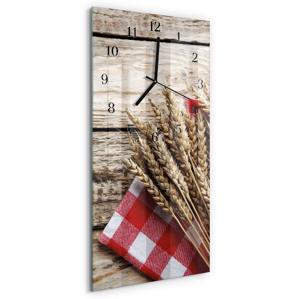 Glass wall clock vertical Grain
