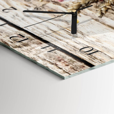 Glass wall clock vertical Grain