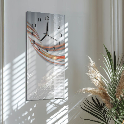 Glass wall clock vertical Pattern