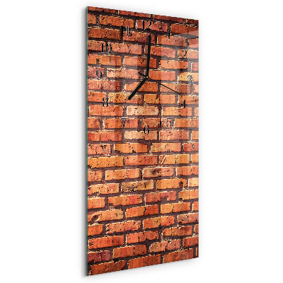 Glass wall clock vertical Brick wall