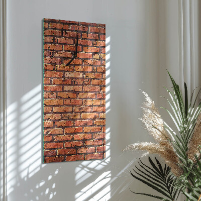 Glass wall clock vertical Brick wall