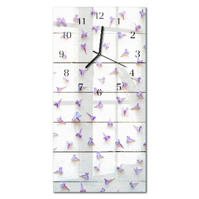 Modern vertical wall clock Flowers