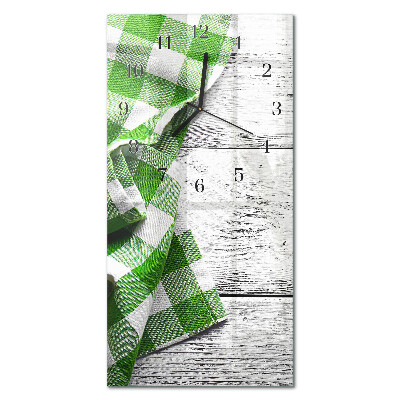 Glass clock vertical Floral pattern