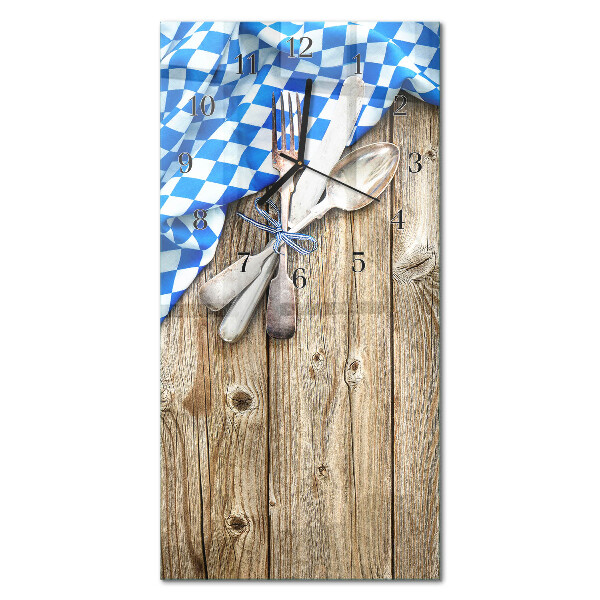 Vertical rectangular wall clock Wooden boards