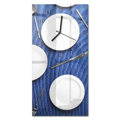 Vertical wall clock Purple waves