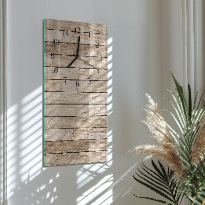 Glass clock vertical Wood