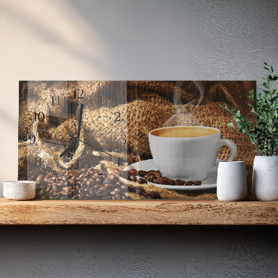 Horizontal wall clock Coffee beans