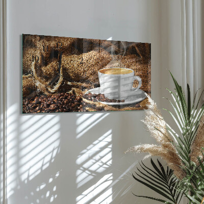 Horizontal wall clock Coffee beans