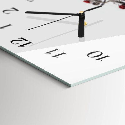 Glass wall clock horizontal Wine goblet