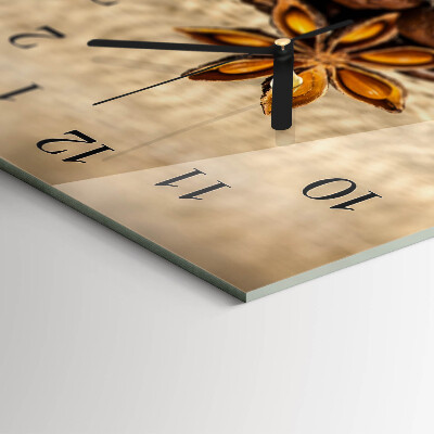 Glass wall clock horizontal Ground coffee