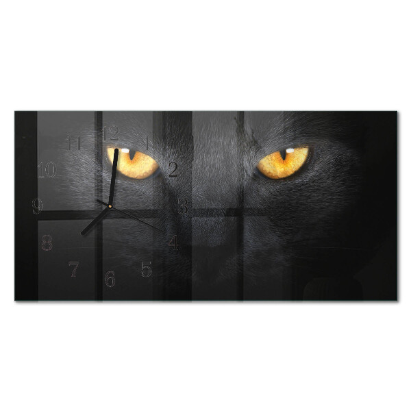 Rectangular glass clock horizontal Tomcat