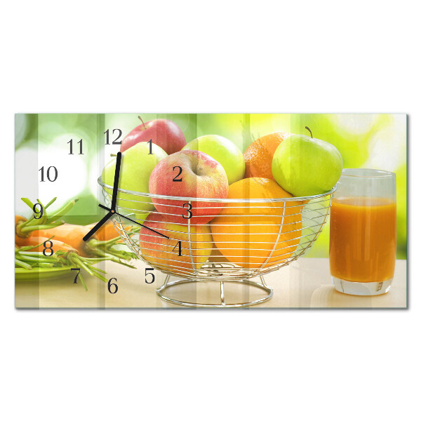 Horizontal rectangular wall clock Fruits and nectar