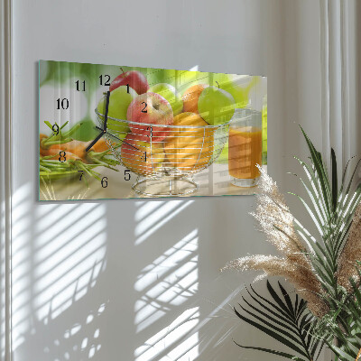 Horizontal rectangular wall clock Fruits and nectar