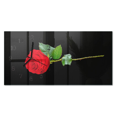 Glass wall clock horizontal Rubella