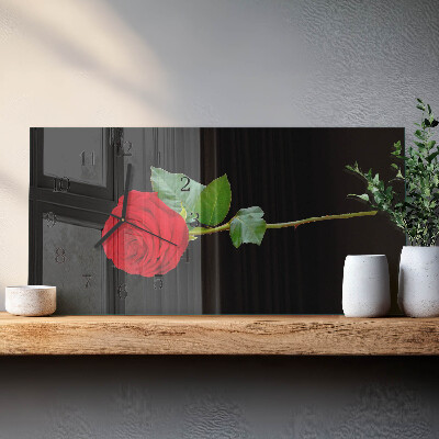 Glass wall clock horizontal Rubella