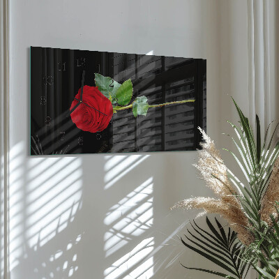 Glass wall clock horizontal Rubella